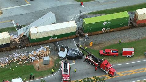 train slams semi truck in georgia no injuries reported fox news