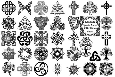 For centuries, celtic symbols and signs held incredible power for the ancient celts in every way of life. Celtic Symbols, Knots & Crosses AI EPS PNG, Irish Clip Art