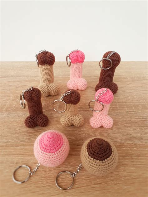 crochet penis keychain toy pattern amigurumi trinket pattern etsy