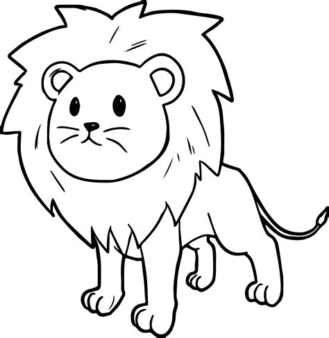 Cute Cartoon Comic Lion Coloring Page