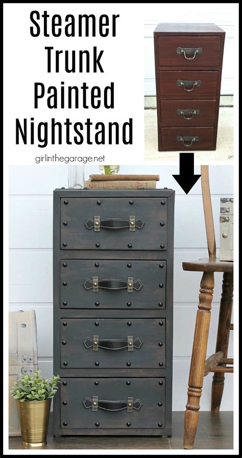 This project was built and filmed in an effort to assist my new friend, duane. diy-antique-steamer-trunk-painted-nightstand - Girl in the Garage®
