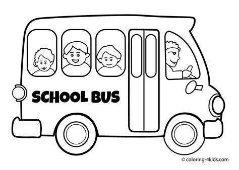 School Bus Coloring Pages For Kindergarten