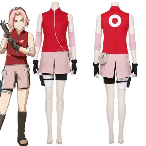 Naruto Haruno Sakura Women Skirt Outfit Halloween Carnival Costume