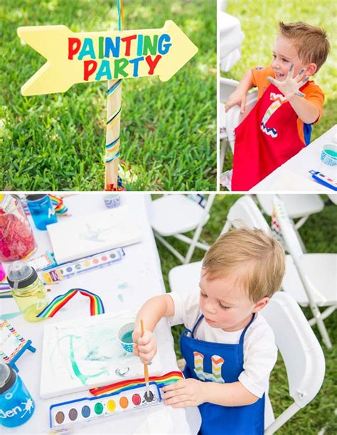 Playful Art Inspired Rainbow Paint Party Hostess With The Mostess®