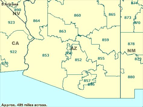 Printable Arizona Zip Code Map Images