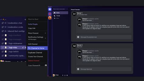 Feature Request Pinned Text Channels In A Home View Discord