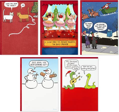 Hallmark Shoebox Funny Christmas Cards Assortment 5 Cards With