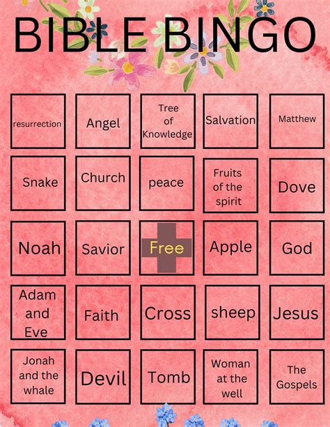 Bible Bingo Etsy