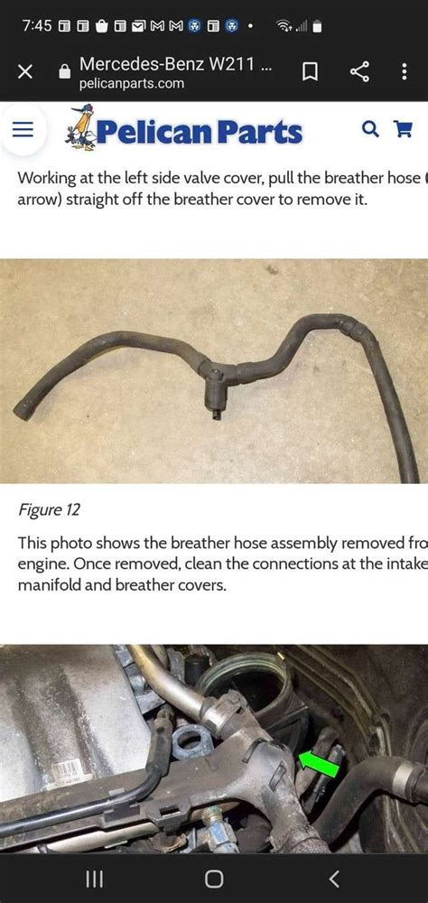 Mercedes Benz W211 6 Cylinder Crankcase Breather Hoses Cover