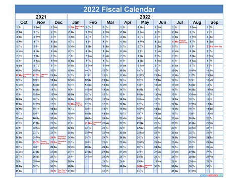 Federal Fiscal Year 2022 Calendar - Template No.fiscal22y33