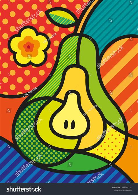According to the roy lichtenstein foundation, the artist took inspiration for these works from subway signs and the good humor truck. Modern pop art pear illustration \u002F print for you ...