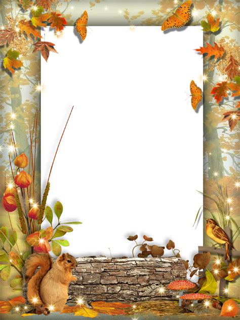 Autumn Frame Png Fall Picture Frame Woodland Animal Wall Art