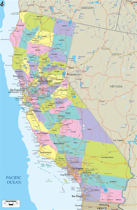 California County Borders Map