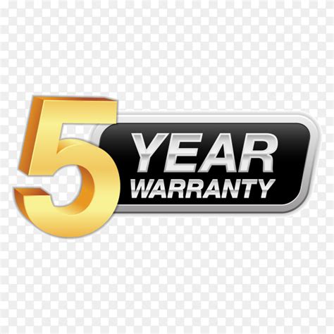 Gold Badge Warranty Of 5 Years Isolated On Transparent Background Png