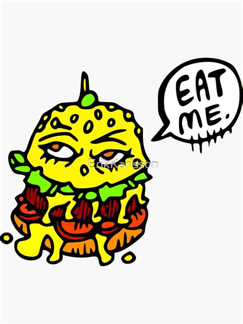 Burger Eat Me Cheeseburger Fast Food Party T Shirt4 Stickers Sticker