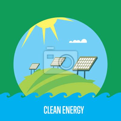 Ilustração do vetor da energia limpa usina de energia usando cartazes para a parede posters