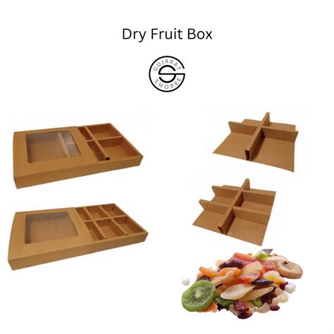 1 Kg Dry Fruit Customized Printed Cardboard Box With Compartment 14 X