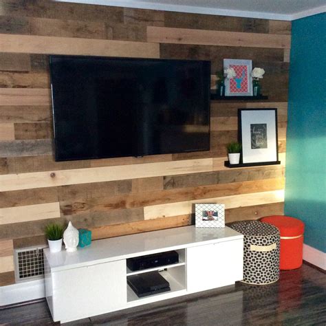 Hgtv Reclaimed Wood Wall Tv Wall Mount Pallet Wood Living Room