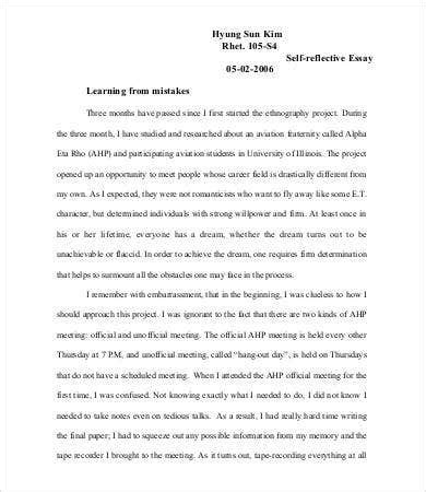 Jun 21, 2018 · the first thing the reader wants to see in the paper is your reflection on the accomplishments in the recent project. Reflective Essay Template - 8+ Free Word, PDF Documents ...