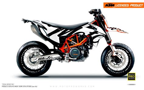 Ktm Graphics 690 Smc R Script White Motoproworks Decals And
