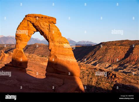 Utahs Famous Delicate Arch In Arches National Park Stock Photo Alamy