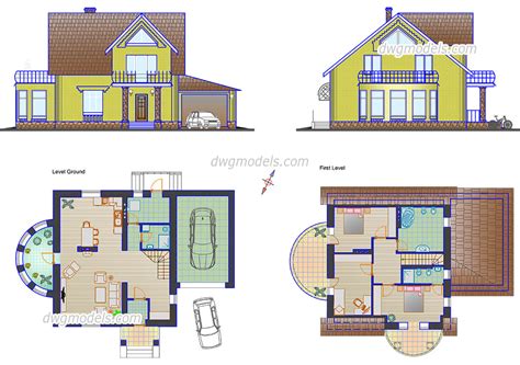 Modern House Plan Dwg Free Download