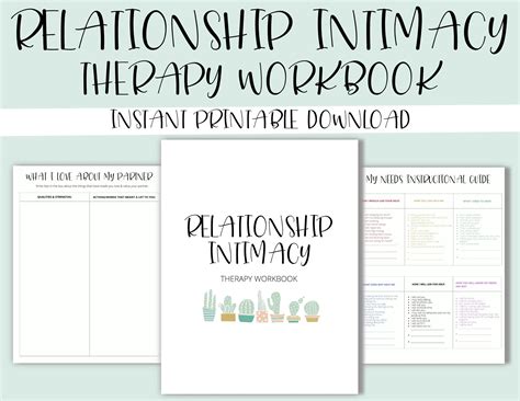 Relationship Intimacy Therapy Workbook Couples Counseling Etsy