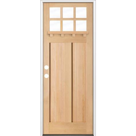 Krosswood Doors 36 In X 96 In Craftsman Right Hand 6 Lite Unfinished