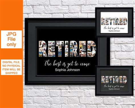 Retirement Photo Collage Word Picture Collage Personalized Etsy