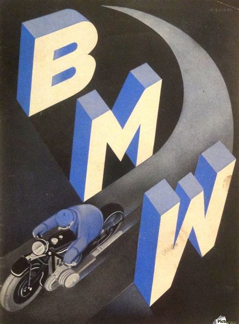 It has produced motorcycles since 1923. 1930 BMW art deco poster - VINTAGE POSTER Canvas