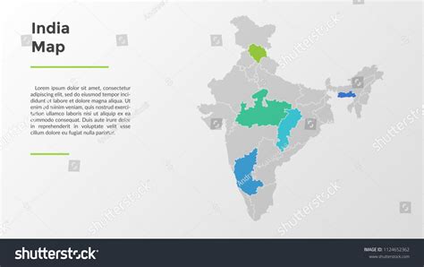 Vektor Stok India Map Divided Into Provinces Regions Tanpa Royalti