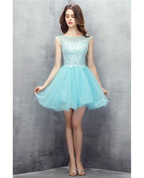 Cute Sky Blue Tulle Short Prom Dress Yh Gemgrace Com