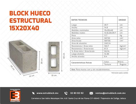 Ficha Tecnica Block Hueco Estructural 15x20x40 R60 Fichas Tecnicas