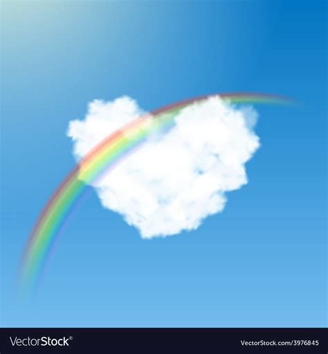 Heart Shaped Cloud And Rainbow Royalty Free Vector Image