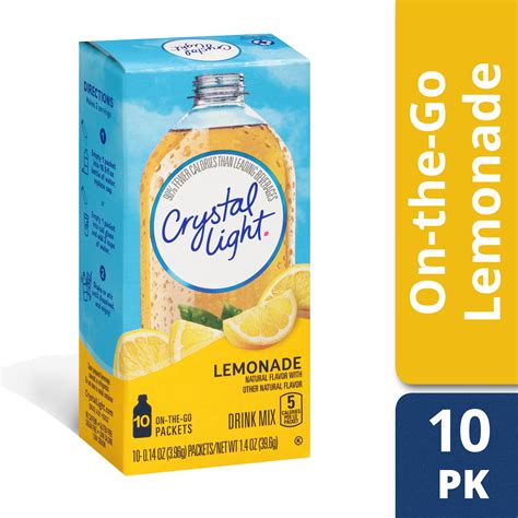 Crystal Light Lemonade On The Go Powdered Drink Mix 10 Ct 014 Oz