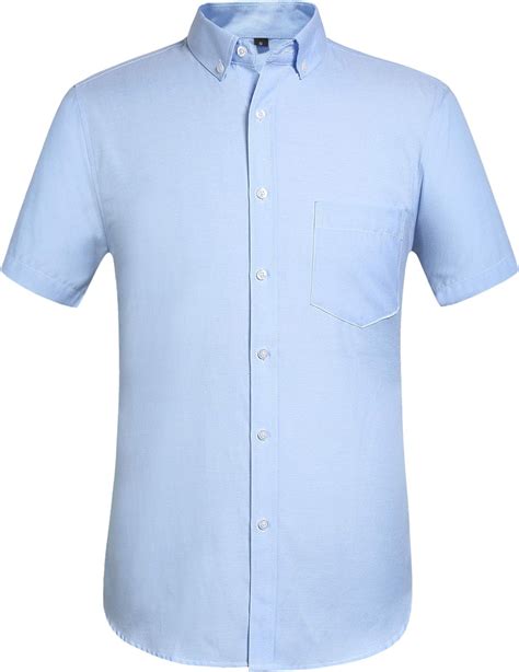 Jandukar Men S Solid Color Oxford Short Sleeve Button Down Casual Shirt