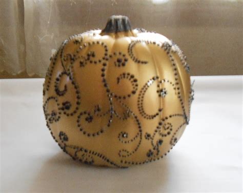 My Take On A Michaels Craft Pumpkin I Painted The Craft Pumpkin Gold