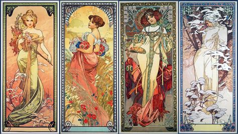 Mucha’s 4 Seasons Mucha Art Alphonse Mucha Art Art Nouveau Mucha