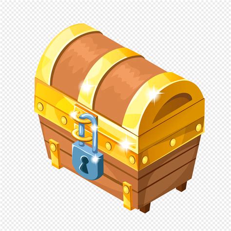 Cartoon Treasure Box Lock Design Material Png Imagepicture Free