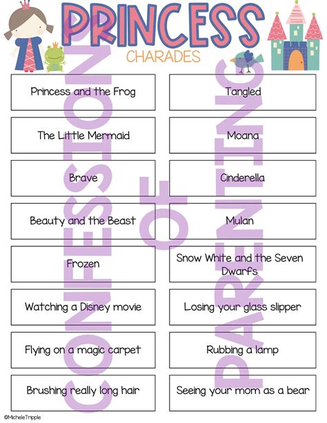 100 Princess Charades Ideas Youll Love Printable Cards