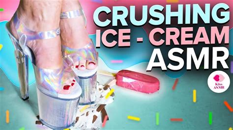 Asmr Crushing Ice Cream With High Heels 4k Youtube