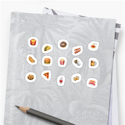 Junk Foods Emoji Stickers Sticker By Xkkx Redbubble