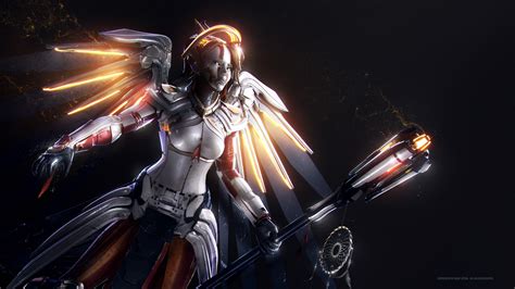X Mercy Overwatch Artwork Hd K Hd K Wallpapers Images Backgrounds Photos And Pictures