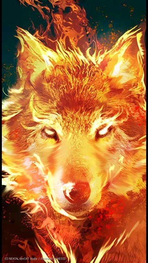 Fire Wolf Animals Wolf Fox