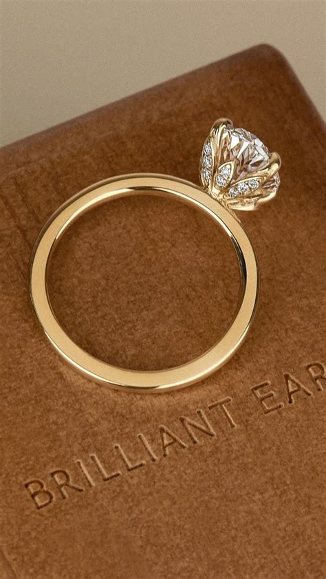 Brilliant Earth Petal Hidden Halo Diamond Engagement Ring Retro