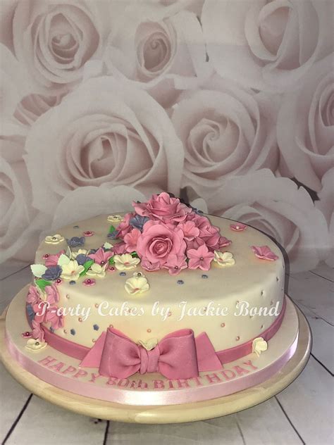 80th Birthday Cake With Fresh Flower Topper Birthday