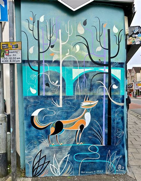 Bex Glover Bristol Uk Street Art Of A Fox By Bex Glover Flickr