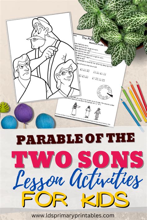 Parable Of The Two Sons Bible Parable Lessons And Activities For Kids