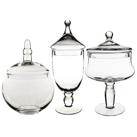 Wholesale Glass Apothecary Jars Set Of 3 H 16 5 12 10 Apothecary Jar Set