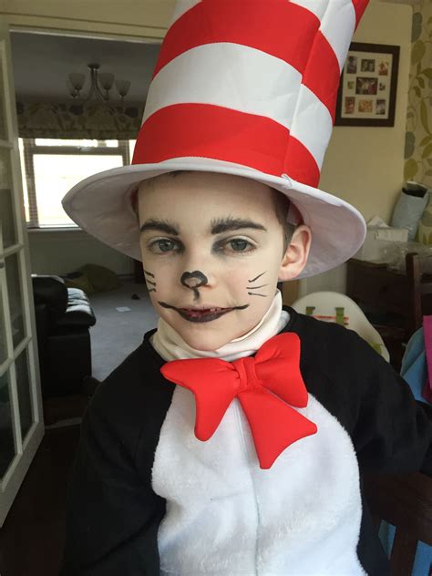 Cat In The Hat Costume And Makeup For World Book Day Dr Seuss Diy